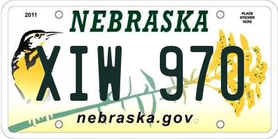 NE license plate XIW970