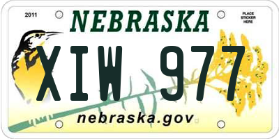 NE license plate XIW977