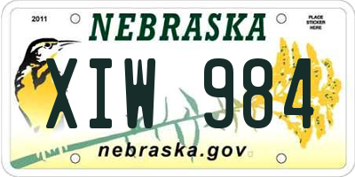 NE license plate XIW984