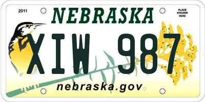 NE license plate XIW987