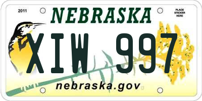 NE license plate XIW997