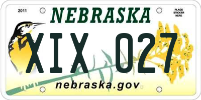 NE license plate XIX027