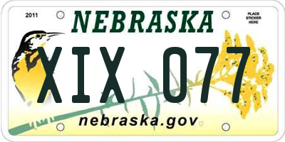 NE license plate XIX077