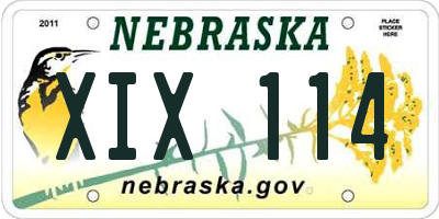 NE license plate XIX114