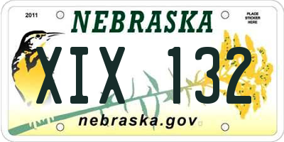 NE license plate XIX132