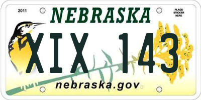 NE license plate XIX143