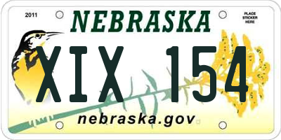 NE license plate XIX154