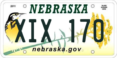 NE license plate XIX170
