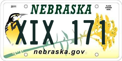 NE license plate XIX171