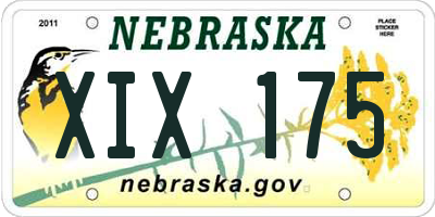 NE license plate XIX175