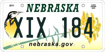 NE license plate XIX184