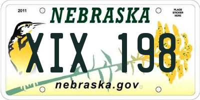 NE license plate XIX198