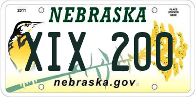 NE license plate XIX200