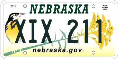 NE license plate XIX211