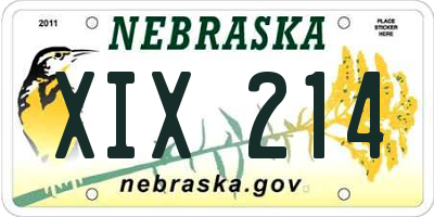 NE license plate XIX214
