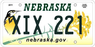 NE license plate XIX221