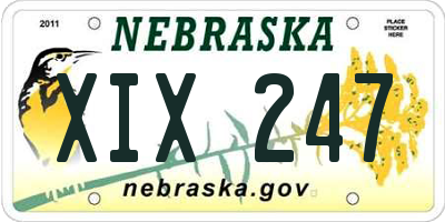 NE license plate XIX247