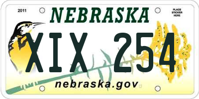 NE license plate XIX254