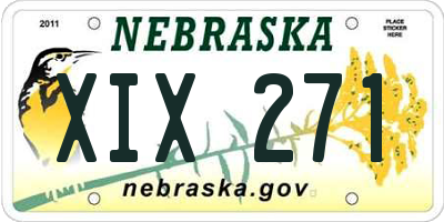 NE license plate XIX271