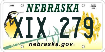 NE license plate XIX279