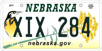NE license plate XIX284