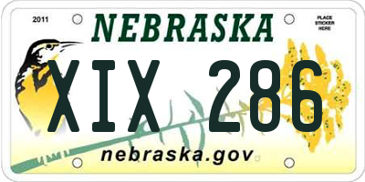 NE license plate XIX286