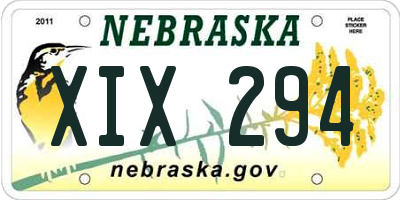 NE license plate XIX294