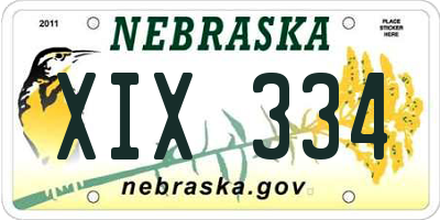 NE license plate XIX334