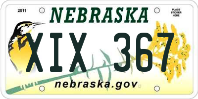 NE license plate XIX367