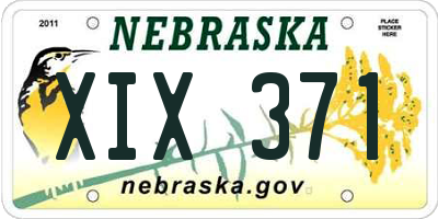 NE license plate XIX371