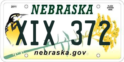 NE license plate XIX372