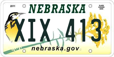 NE license plate XIX413