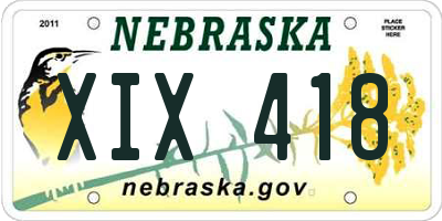 NE license plate XIX418