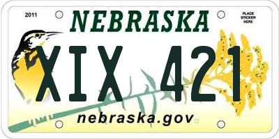 NE license plate XIX421