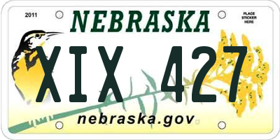 NE license plate XIX427
