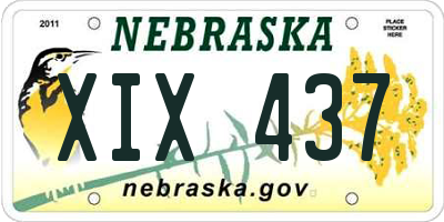 NE license plate XIX437