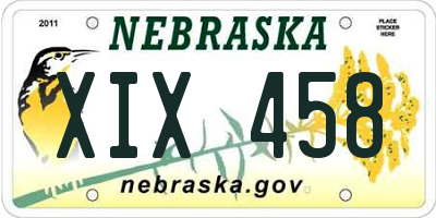 NE license plate XIX458