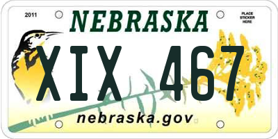 NE license plate XIX467