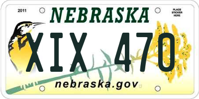 NE license plate XIX470