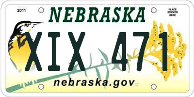 NE license plate XIX471