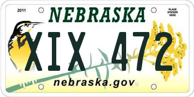NE license plate XIX472