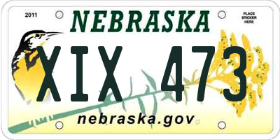 NE license plate XIX473
