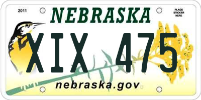 NE license plate XIX475