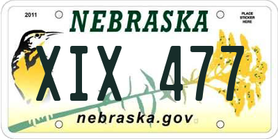 NE license plate XIX477