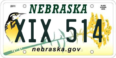 NE license plate XIX514