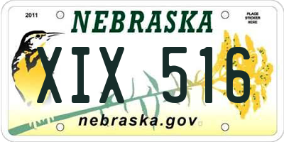 NE license plate XIX516