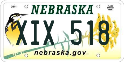 NE license plate XIX518
