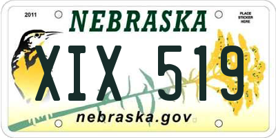 NE license plate XIX519