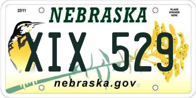 NE license plate XIX529