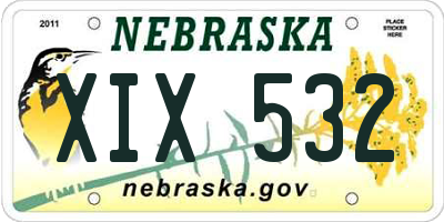 NE license plate XIX532